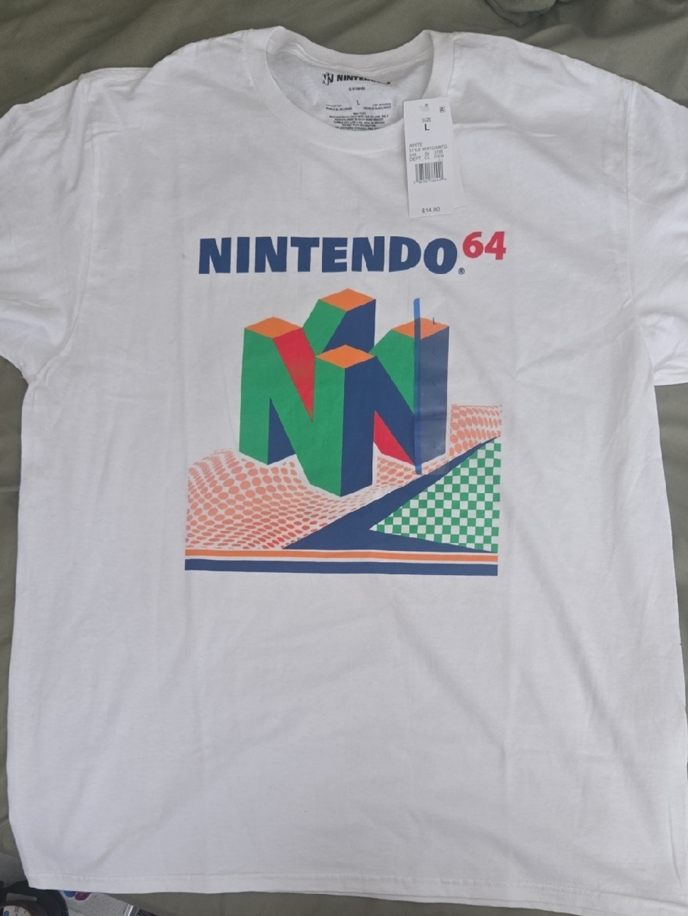 Nintendo 64 White Tee with Big Center Logo